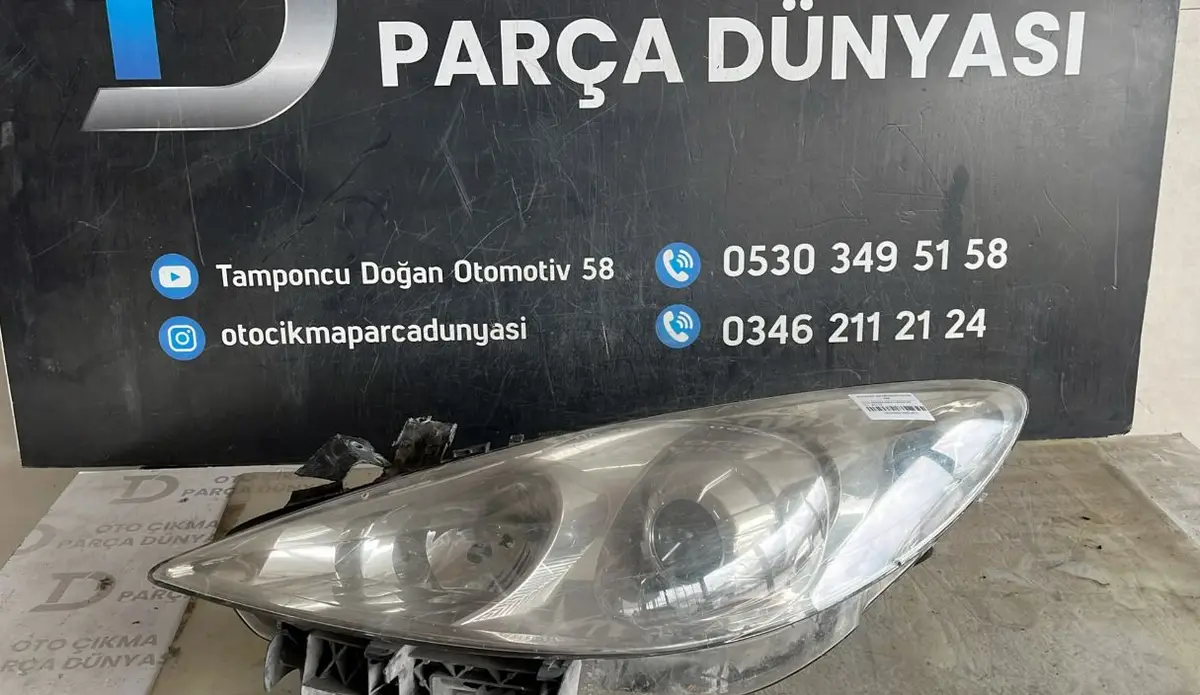 Peugeout 307 Mercekli Sol Ön Far